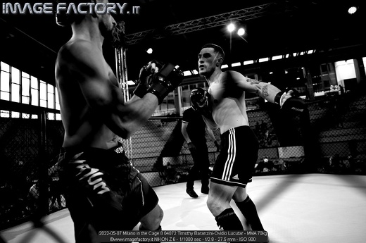 2022-05-07 Milano in the Cage 8 04072 Timothy Baranzini-Ovidio Lucutar - MMA 70kg